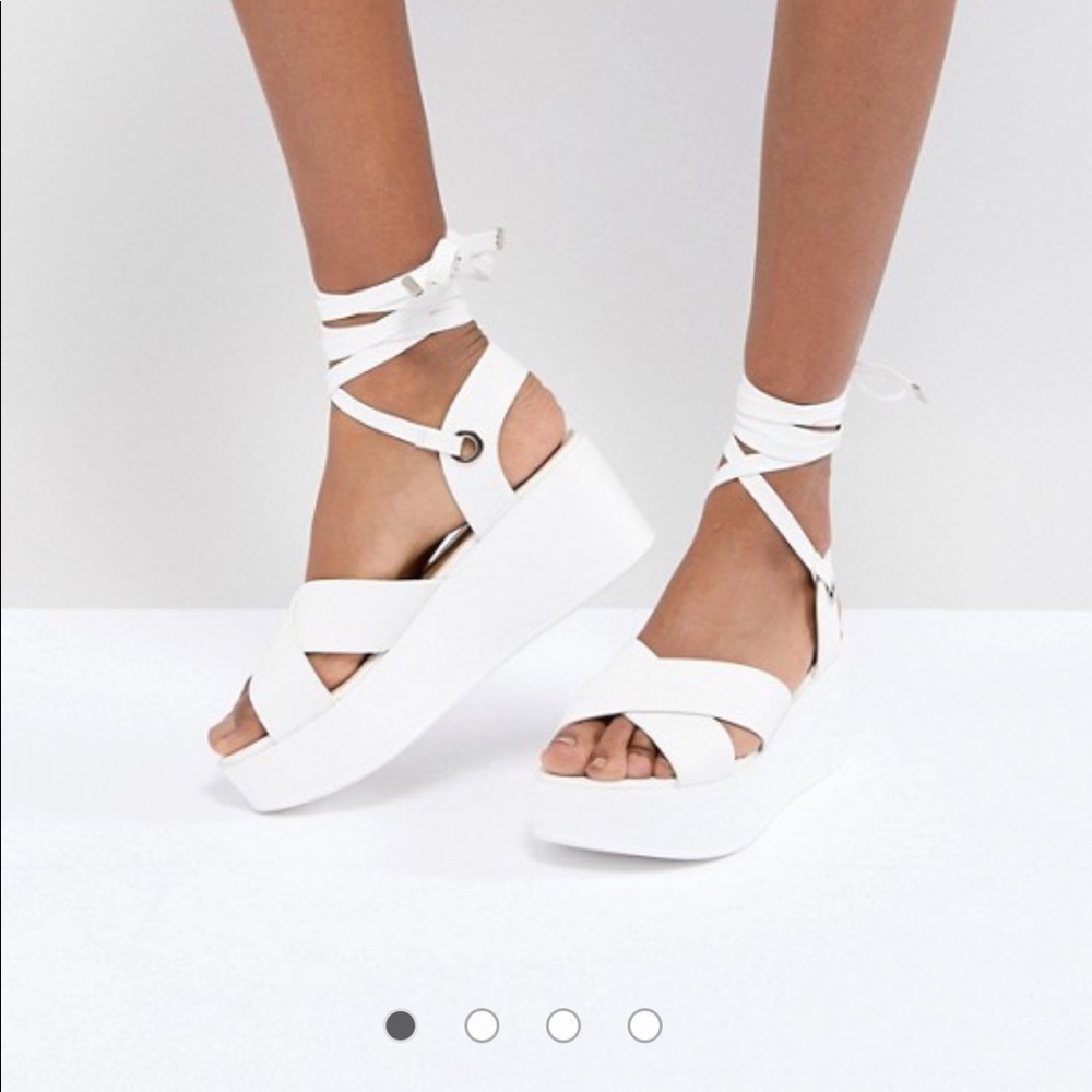 White platform sandals